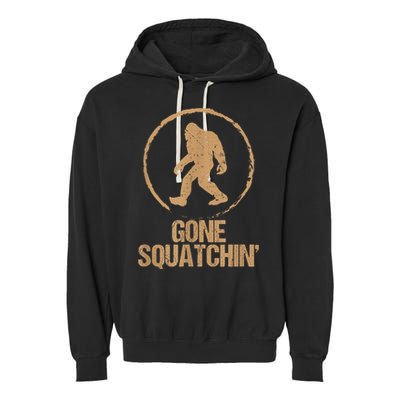 Bigfoot Hunter Gone Squatching Sasquatch Garment-Dyed Fleece Hoodie