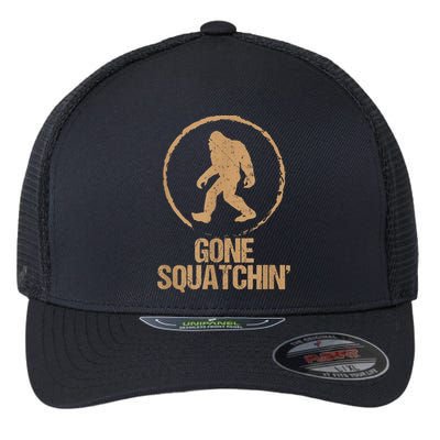 Bigfoot Hunter Gone Squatching Sasquatch Flexfit Unipanel Trucker Cap