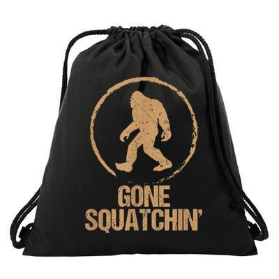 Bigfoot Hunter Gone Squatching Sasquatch Drawstring Bag