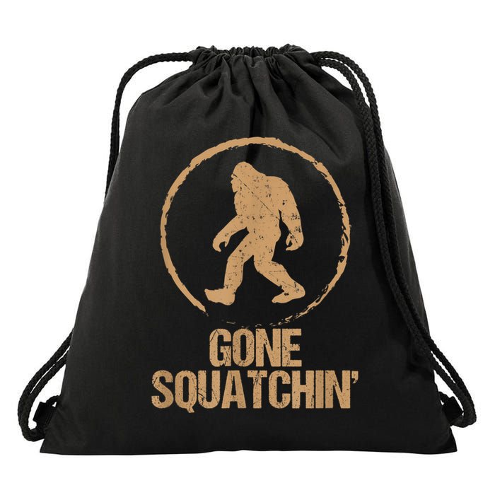 Bigfoot Hunter Gone Squatching Sasquatch Drawstring Bag