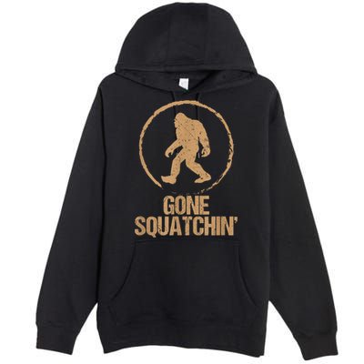Bigfoot Hunter Gone Squatching Sasquatch Premium Pullover Hoodie