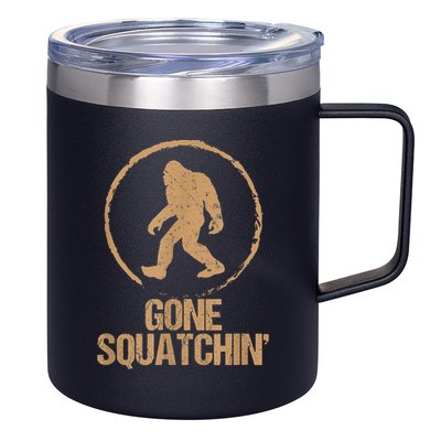 Bigfoot Hunter Gone Squatching Sasquatch 12oz Stainless Steel Coffee Mug