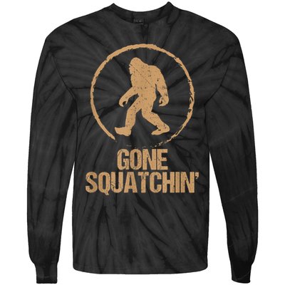 Bigfoot Hunter Gone Squatching Sasquatch Tie-Dye Long Sleeve Shirt