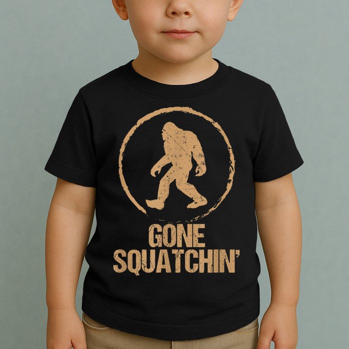 Bigfoot Hunter Gone Squatching Sasquatch Toddler T-Shirt