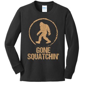 Bigfoot Hunter Gone Squatching Sasquatch Kids Long Sleeve Shirt