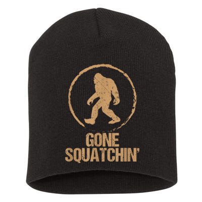 Bigfoot Hunter Gone Squatching Sasquatch Short Acrylic Beanie