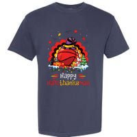 Basketball Happy Hallothanksmas Thanksgiving Christmas Garment-Dyed Heavyweight T-Shirt