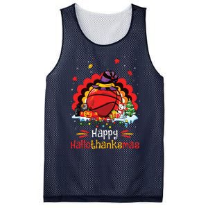 Basketball Happy Hallothanksmas Thanksgiving Christmas Mesh Reversible Basketball Jersey Tank