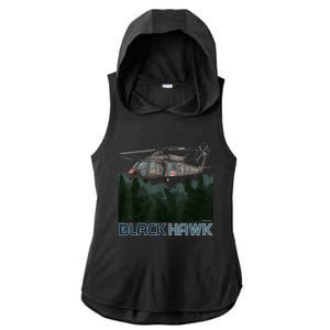 Black Hawk Helicopter Military Armed Forces Novelty Ladies PosiCharge Tri-Blend Wicking Draft Hoodie Tank