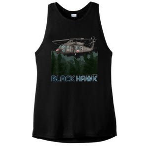 Black Hawk Helicopter Military Armed Forces Novelty Ladies PosiCharge Tri-Blend Wicking Tank