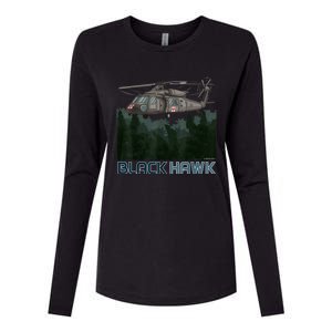 Black Hawk Helicopter Military Armed Forces Novelty Womens Cotton Relaxed Long Sleeve T-Shirt