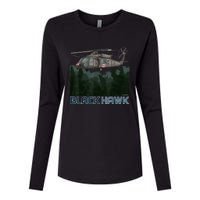 Black Hawk Helicopter Military Armed Forces Novelty Womens Cotton Relaxed Long Sleeve T-Shirt