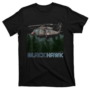 Black Hawk Helicopter Military Armed Forces Novelty T-Shirt