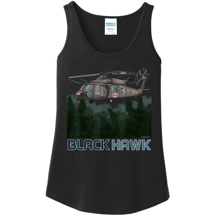 Black Hawk Helicopter Military Armed Forces Novelty Ladies Essential Tank