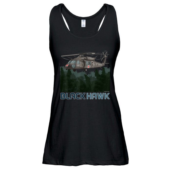 Black Hawk Helicopter Military Armed Forces Novelty Ladies Essential Flowy Tank