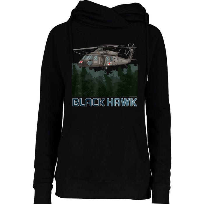 Black Hawk Helicopter Military Armed Forces Novelty Womens Funnel Neck Pullover Hood