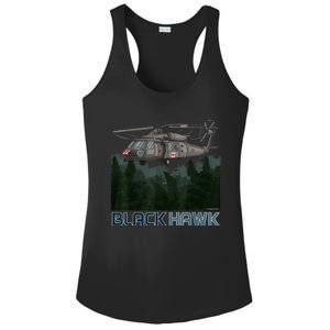 Black Hawk Helicopter Military Armed Forces Novelty Ladies PosiCharge Competitor Racerback Tank