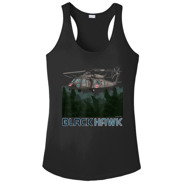 Black Hawk Helicopter Military Armed Forces Novelty Ladies PosiCharge Competitor Racerback Tank