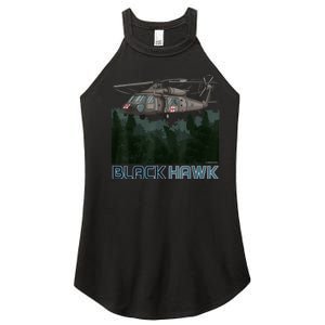 Black Hawk Helicopter Military Armed Forces Novelty Women's Perfect Tri Rocker Tank