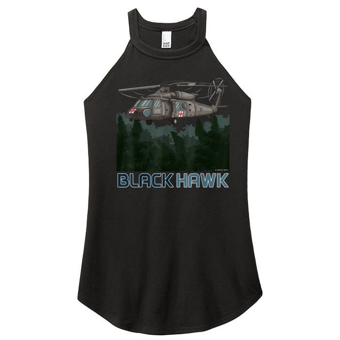 Black Hawk Helicopter Military Armed Forces Novelty Women's Perfect Tri Rocker Tank