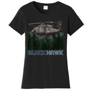 Black Hawk Helicopter Military Armed Forces Novelty Women's T-Shirt