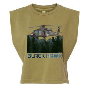 Black Hawk Helicopter Military Armed Forces Novelty Garment-Dyed Women's Muscle Tee