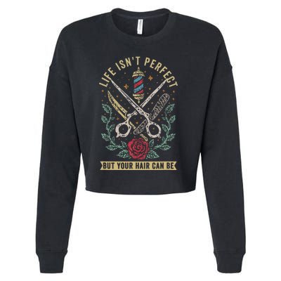 Barber Hairdresser Hairstylist Barbershop Barber Cropped Pullover Crew