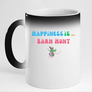 Barn Hunt Happiness Is Barn Hunt Cute Rat 11oz Black Color Changing Mug