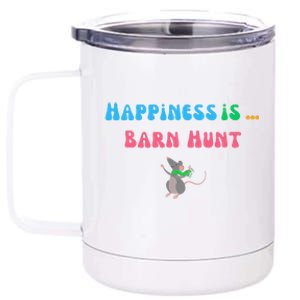 Barn Hunt Happiness Is Barn Hunt Cute Rat 12 oz Stainless Steel Tumbler Cup