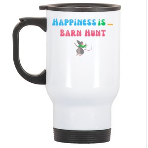 Barn Hunt Happiness Is Barn Hunt Cute Rat Stainless Steel Travel Mug