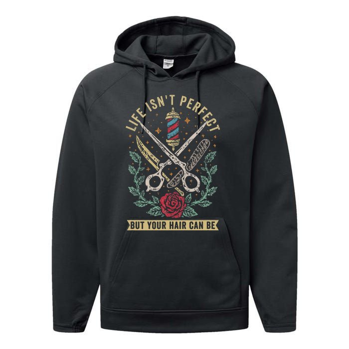 Barber Hairdresser Hairstylist Barbershop Barber Performance Fleece Hoodie