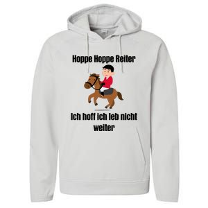 Basedment Hoppe Hoppe Reiter Ich Hoff Ich Leb Nicht Weiter Performance Fleece Hoodie