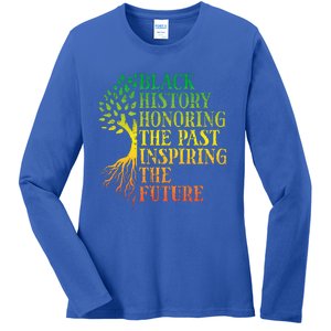 Black History Honoring Past Inspiring Future Ladies Long Sleeve Shirt