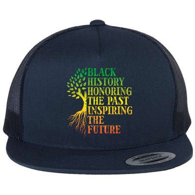 Black History Honoring Past Inspiring Future Flat Bill Trucker Hat