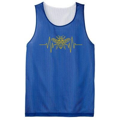 Bee Heartbeat Honey Gift Mesh Reversible Basketball Jersey Tank