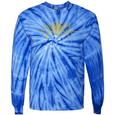 Bee Heartbeat Honey Gift Tie-Dye Long Sleeve Shirt