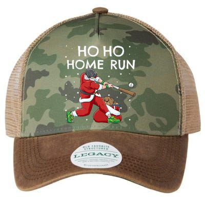 Baseball Ho Ho Home Run Funny Christmas Legacy Tie Dye Trucker Hat