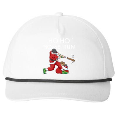 Baseball Ho Ho Home Run Funny Christmas Snapback Five-Panel Rope Hat