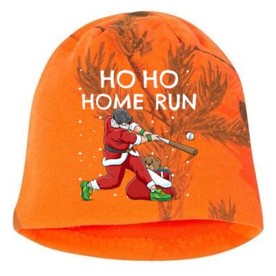 Baseball Ho Ho Home Run Funny Christmas Kati - Camo Knit Beanie