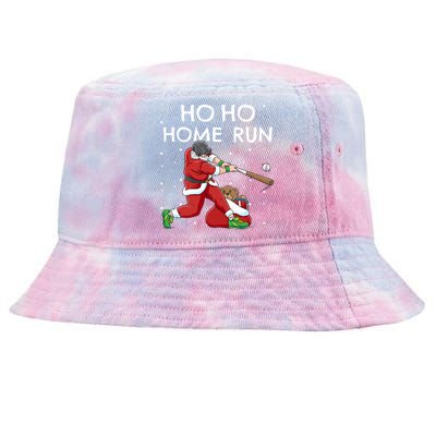 Baseball Ho Ho Home Run Funny Christmas Tie-Dyed Bucket Hat