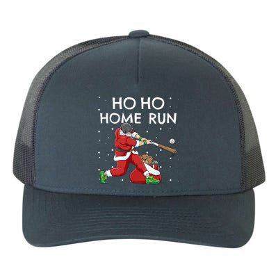 Baseball Ho Ho Home Run Funny Christmas Yupoong Adult 5-Panel Trucker Hat