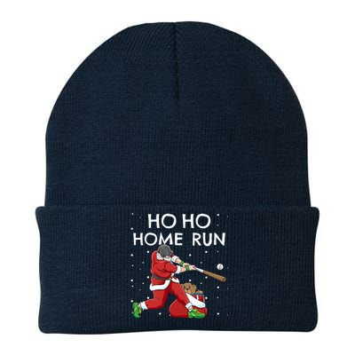 Baseball Ho Ho Home Run Funny Christmas Knit Cap Winter Beanie