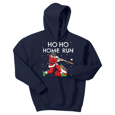 Baseball Ho Ho Home Run Funny Christmas Kids Hoodie