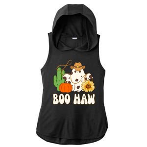 Boo Haw Halloween Country Ladies PosiCharge Tri-Blend Wicking Draft Hoodie Tank