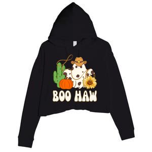 Boo Haw Halloween Country Crop Fleece Hoodie