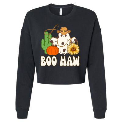 Boo Haw Halloween Country Cropped Pullover Crew