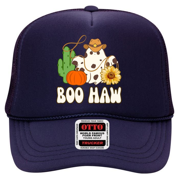 Boo Haw Halloween Country High Crown Mesh Back Trucker Hat