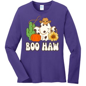 Boo Haw Halloween Country Ladies Long Sleeve Shirt