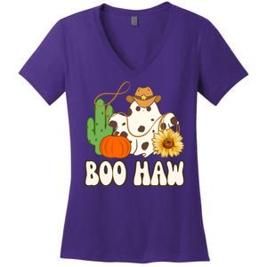 Boo Haw Halloween Country Women's V-Neck T-Shirt