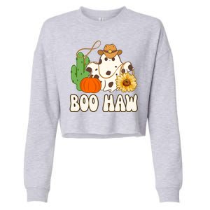 Boo Haw Halloween Country Cropped Pullover Crew